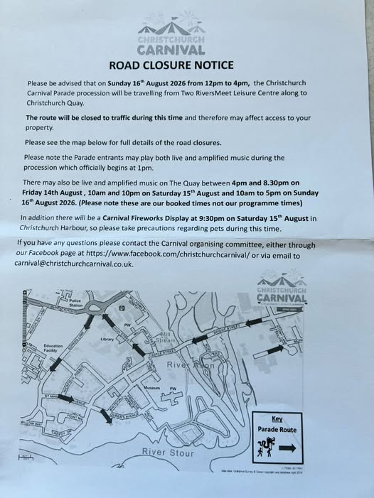 carnival 2026 road closures